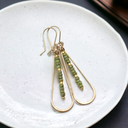 Harley - Gold & Chartreuse Green Earrings Bijou by SAM   