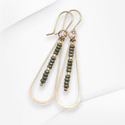 Harley - Gold & Sage Green Earrings Bijou by SAM   