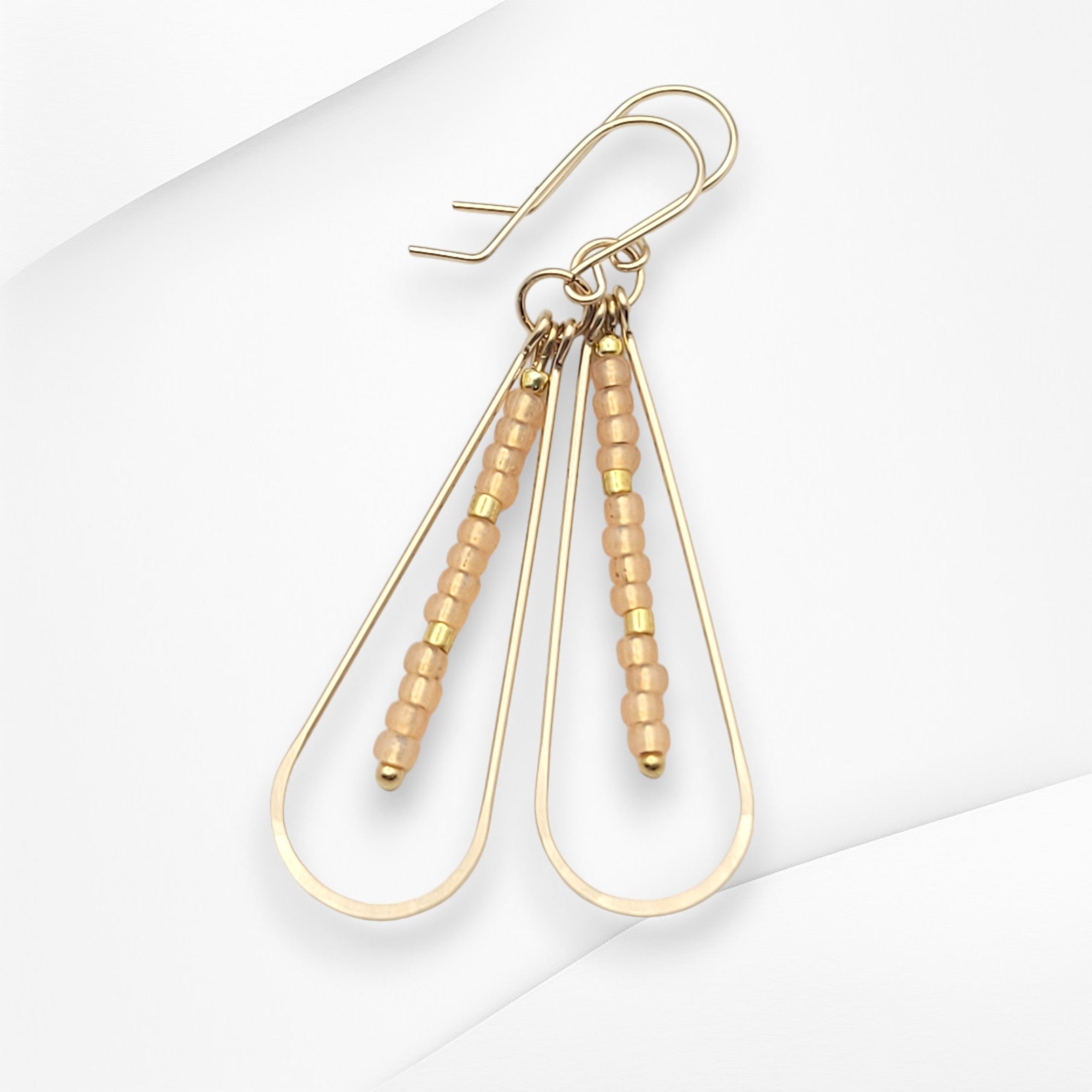 Harley - Gold & Peach Earrings Bijou by SAM   