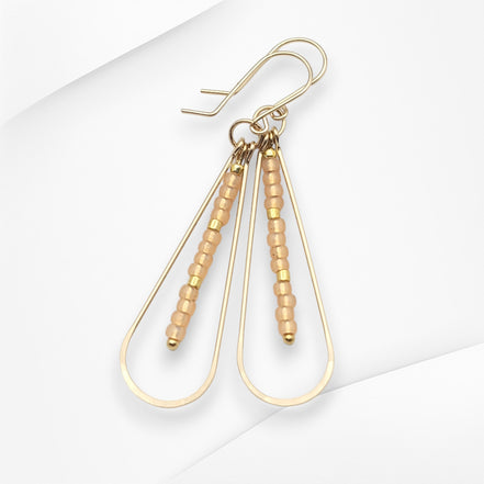 Harley - Gold & Peach Earrings Bijou by SAM   