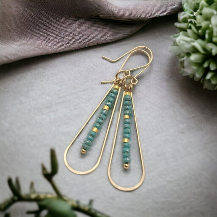 Harley - Gold & Turquoise Earrings Bijou by SAM   