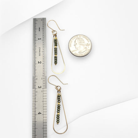 Harley - Gold & Sage Green Earrings Bijou by SAM   