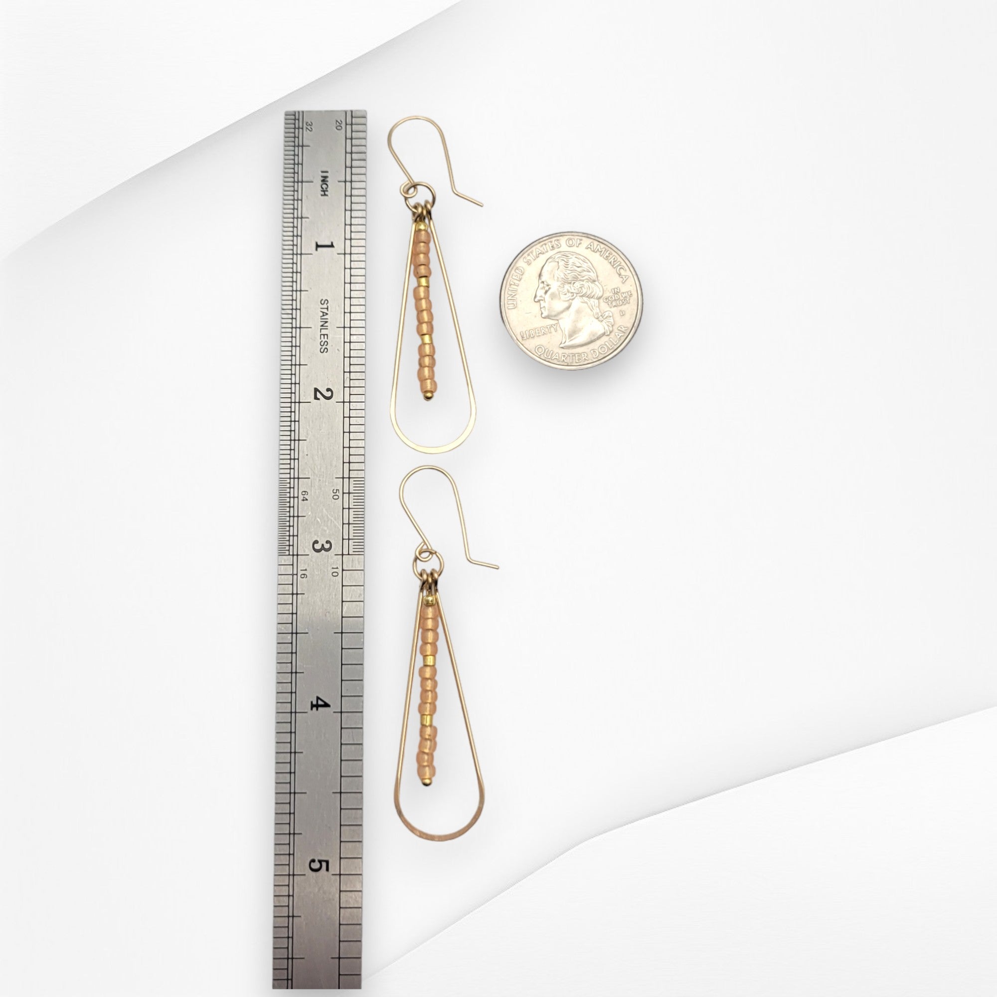 Harley - Gold & Peach Earrings Bijou by SAM   