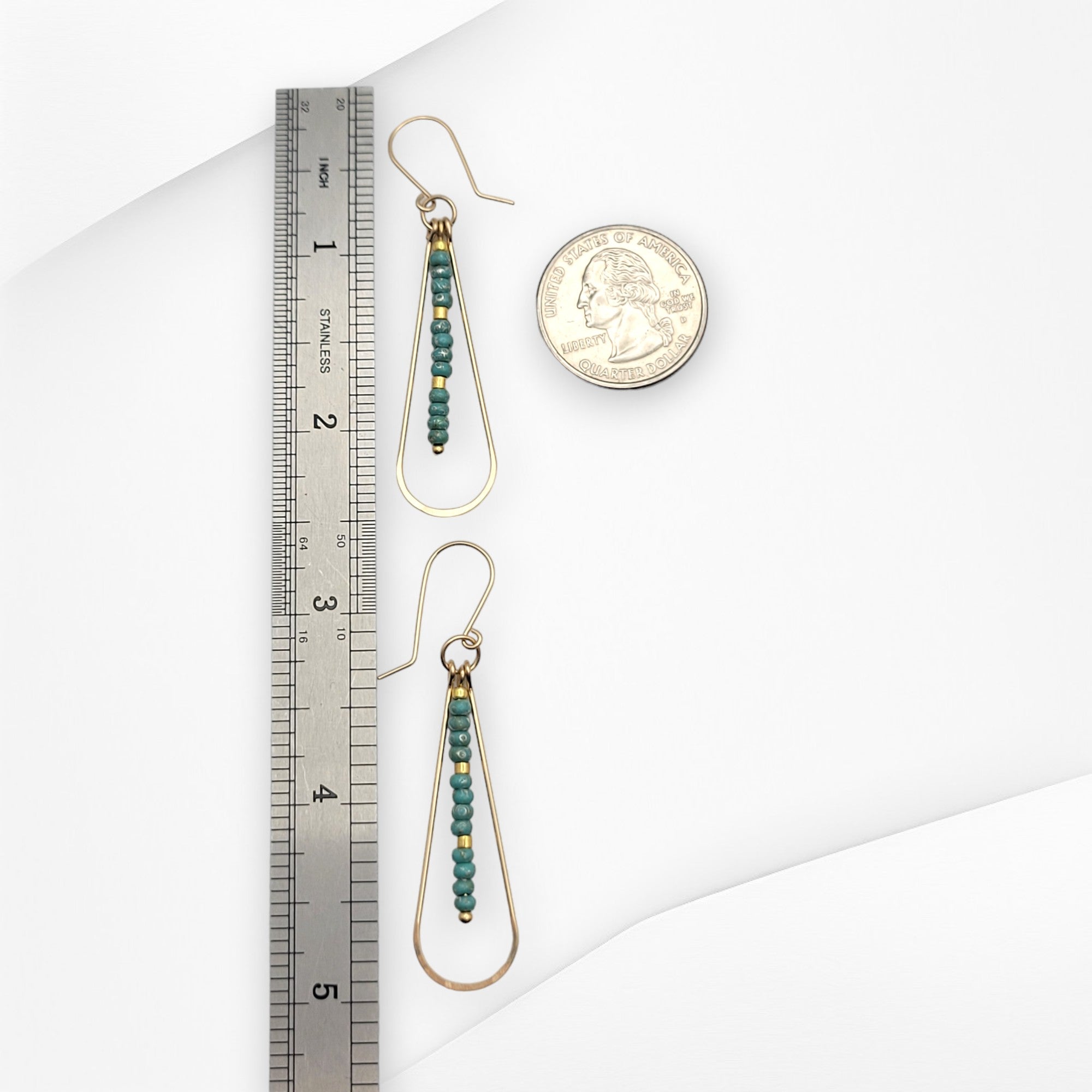 Harley - Gold & Turquoise Earrings Bijou by SAM   