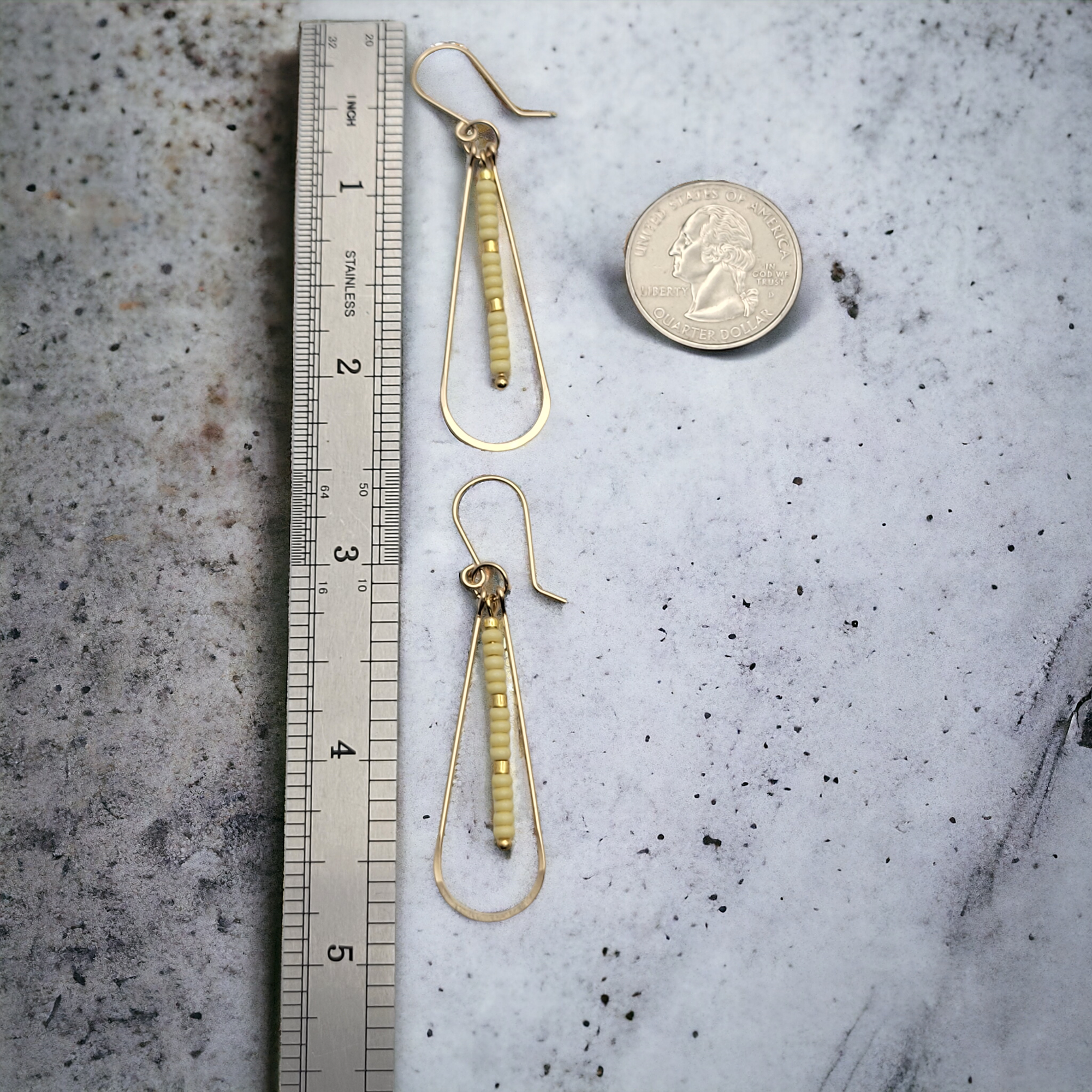 Harley - Gold & Pale Yellow Earrings Bijou by SAM   