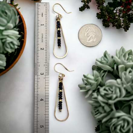 Harley - Gold & Black Earrings Bijou by SAM   