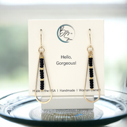 Harley - Gold & Black Earrings Bijou by SAM   