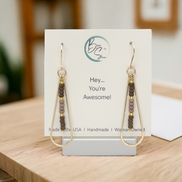 Harley - Gold & Brown Earrings Bijou by SAM   