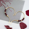 Open Heart - Gold & Maroon Earrings Bijou by SAM   