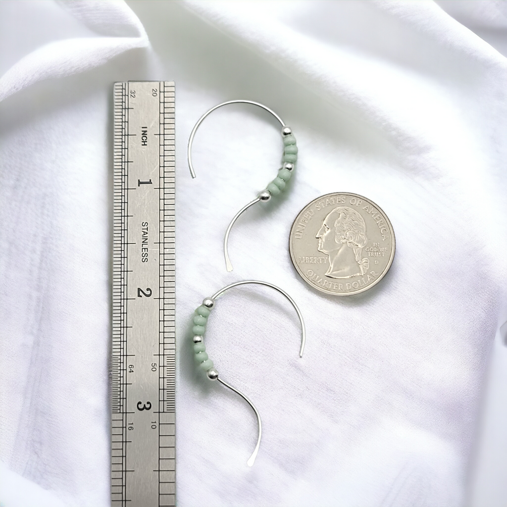 Open Heart - Silver & Mint Earrings Bijou by SAM   