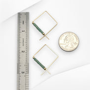 True - Square Gold & Sea Glass Earrings Bijou by SAM   