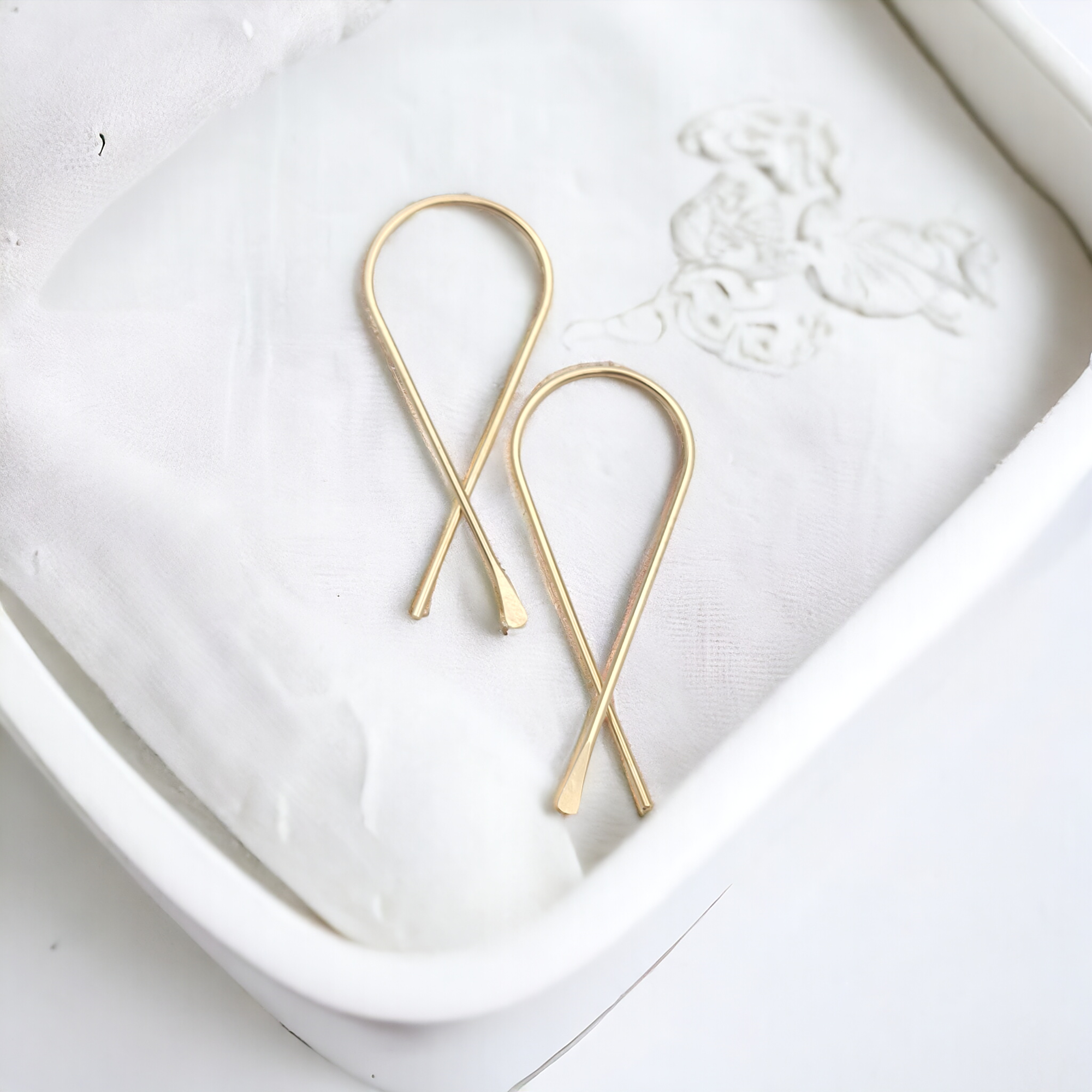 Ribbon - Gold Earrings Bijou by SAM   