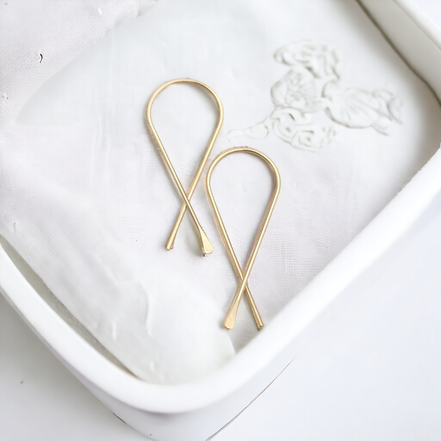 Ribbon - Gold Earrings Bijou by SAM   