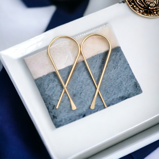 Ribbon - Gold Earrings Bijou by SAM   