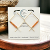 True - Square Gold & Orange Earrings Bijou by SAM   