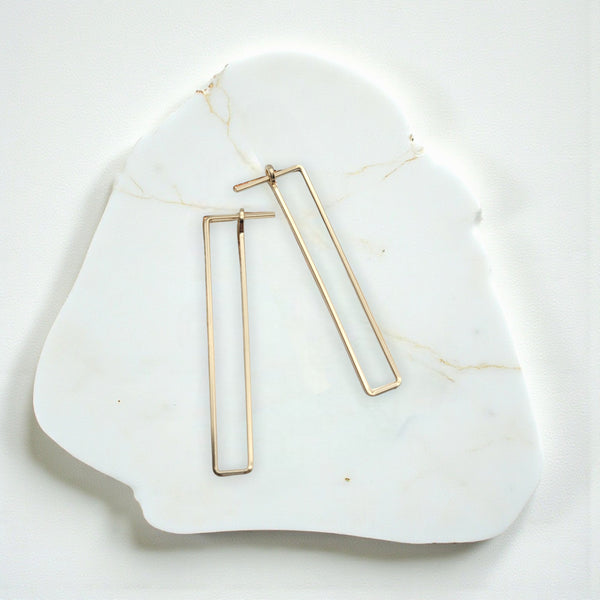 True - Gold Rectangle Earrings Bijou by SAM