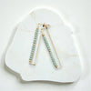 True - Rectangle Gold & Mint Earrings Bijou by SAM