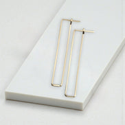 True - Gold Rectangle Earrings Bijou by SAM