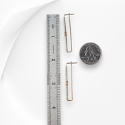 True - Rectangle Gold & Silver Earrings Bijou by SAM   