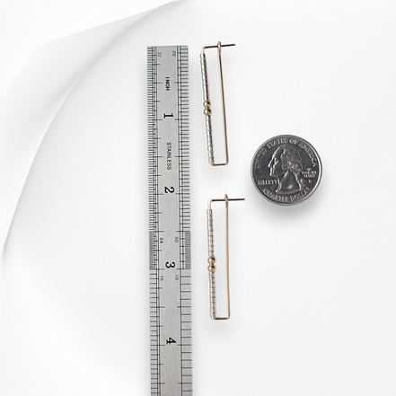 True - Rectangle Gold & Silver Earrings Bijou by SAM   