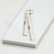 True - Rectangle Gold & Silver Earrings Bijou by SAM