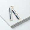 True - Rectangle Gold & Teal Earrings Bijou by SAM