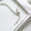 Necklace - Silver Ribbon with Pearl Necklace Bijou by SAM   
