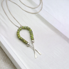 Necklace - Silver Ribbon with Chartreuse Necklace Bijou by SAM   