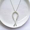 Necklace - Ribbon Silver & Silver Necklace Bijou by SAM   