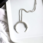 Necklace - Silver Open Circle with Silver Necklace Bijou by SAM   