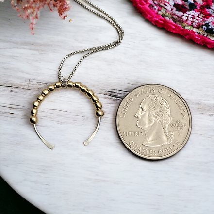 Necklace - Silver & Gold Open Circle Necklace Bijou by SAM   