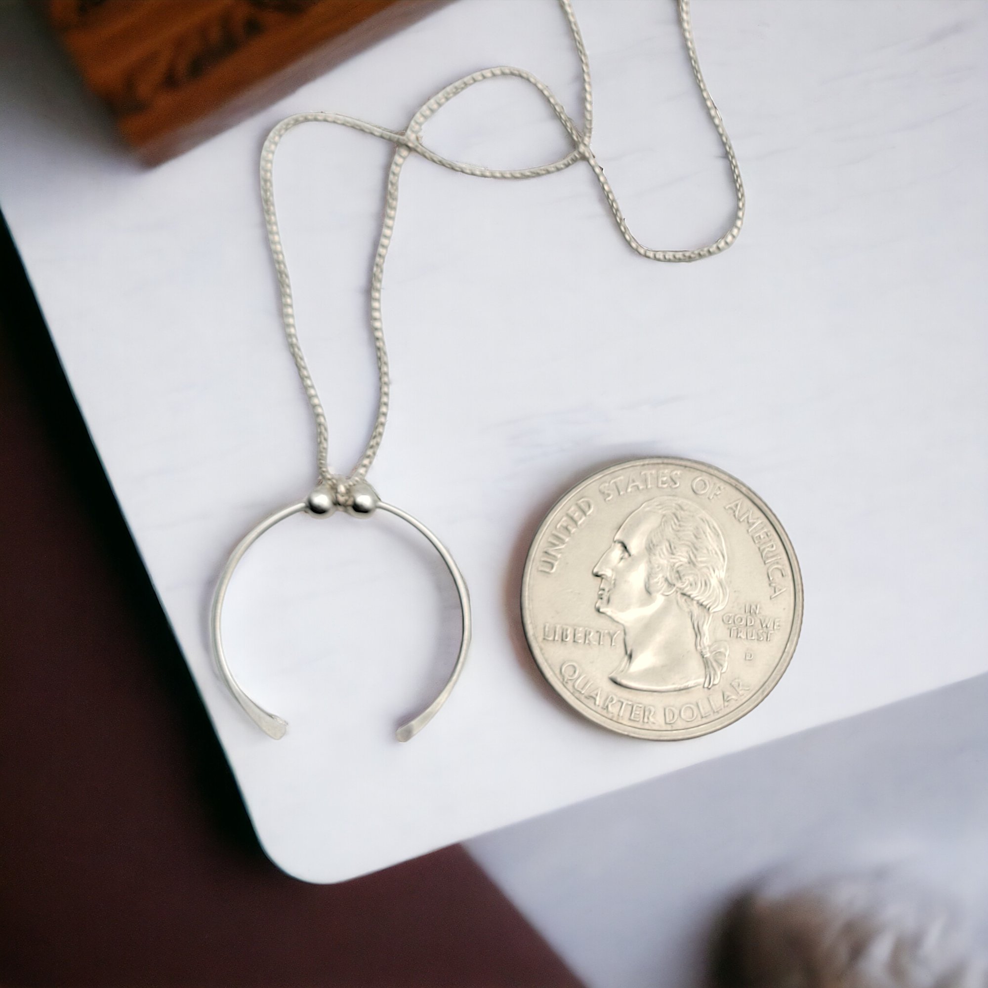 Necklace - Silver Open Circle Necklace Bijou by SAM   