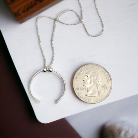 Necklace - Silver Open Circle Necklace Bijou by SAM   
