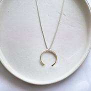 Necklace - Silver with Gold Pendant Necklace Bijou by SAM   