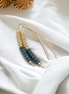 Wish - Gold with Tan & Teal Earrings Bijou by SAM   