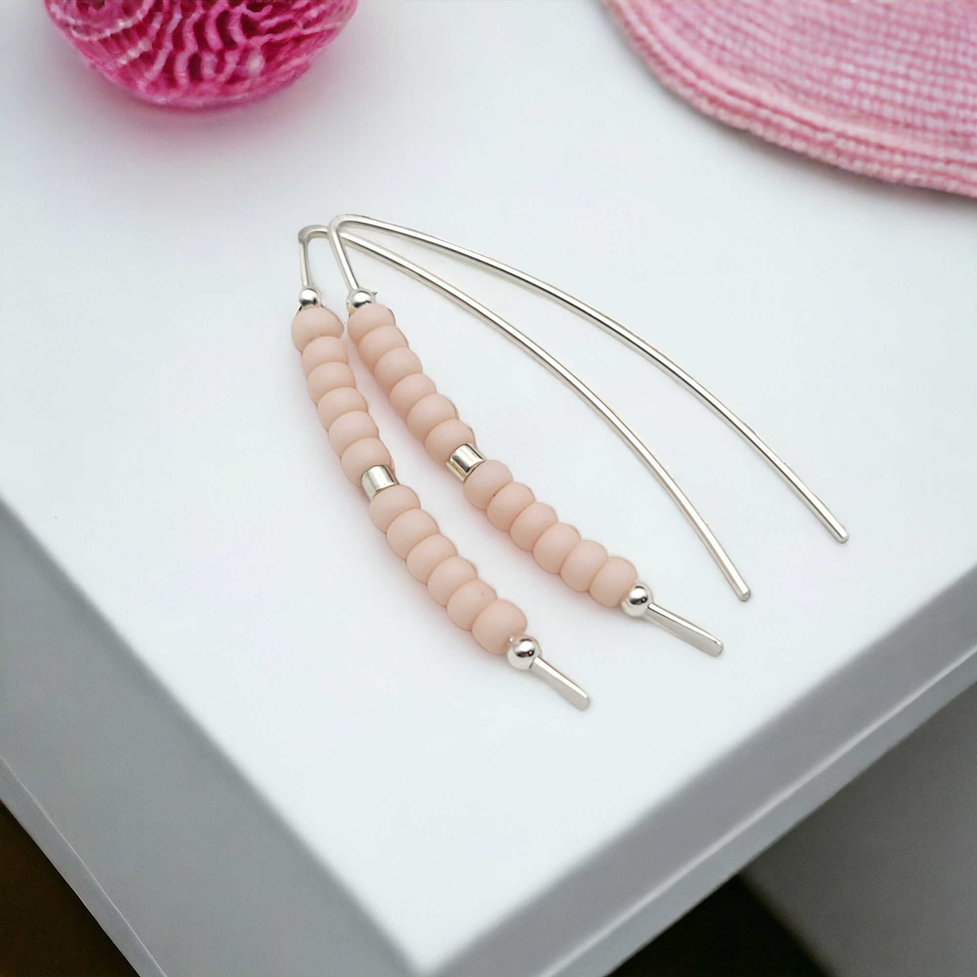 Wish - Silver & Pale Pink Earrings Bijou by SAM   