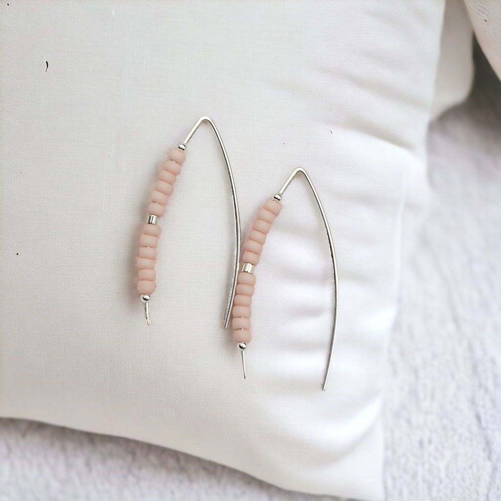 Wish - Silver & Pale Pink Earrings Bijou by SAM   