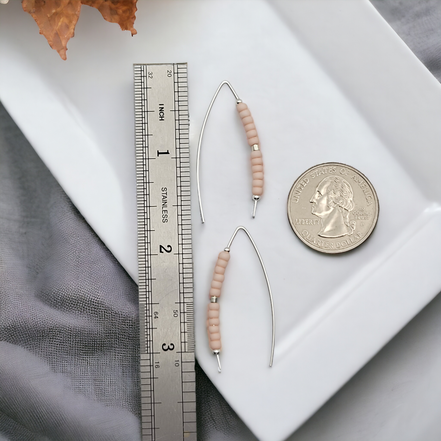 Wish - Silver & Pale Pink Earrings Bijou by SAM   