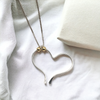 Open Heart Necklace - Silver & Gold Necklace Bijou by SAM   