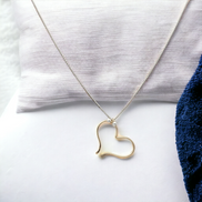 Open Heart Necklace - Gold with Silver Necklace Bijou by SAM   