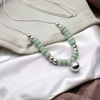 Necklace - Silver with Mint Green Necklace Bijou by SAM   
