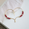 Open Heart - Gold & Red Earrings Bijou by SAM   