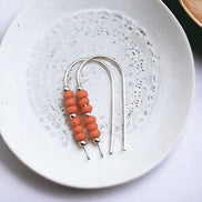 Cheval - Silver and Peach Corral Earrings Bijou by SAM   