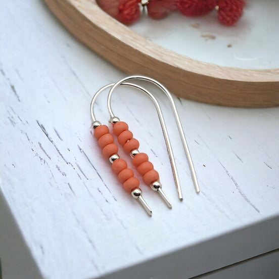Cheval - Silver and Peach Corral Earrings Bijou by SAM   