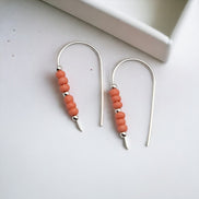 Cheval - Silver and Peach Corral Earrings Bijou by SAM   