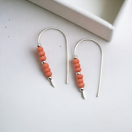Cheval - Silver and Peach Corral Earrings Bijou by SAM   