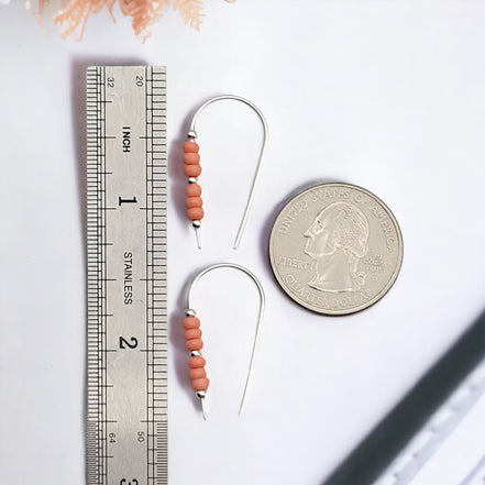 Cheval - Silver and Peach Corral Earrings Bijou by SAM   
