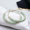 Boho - Silver & Pale Mint Green Hoops Earrings Bijou by SAM   