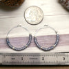Boho - Silver & Purple Seed Bead Hoops Earrings Bijou by SAM   