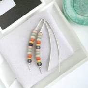 Wish - Silver & Spring Colored Beads Earrings Bijou by SAM   